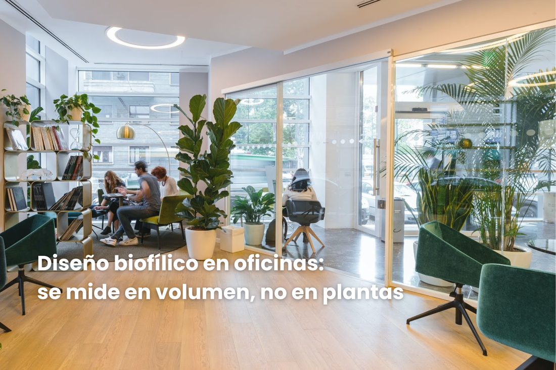 El diseño biofílico en oficinas se mide en volumen, no en cantidad de plantas.